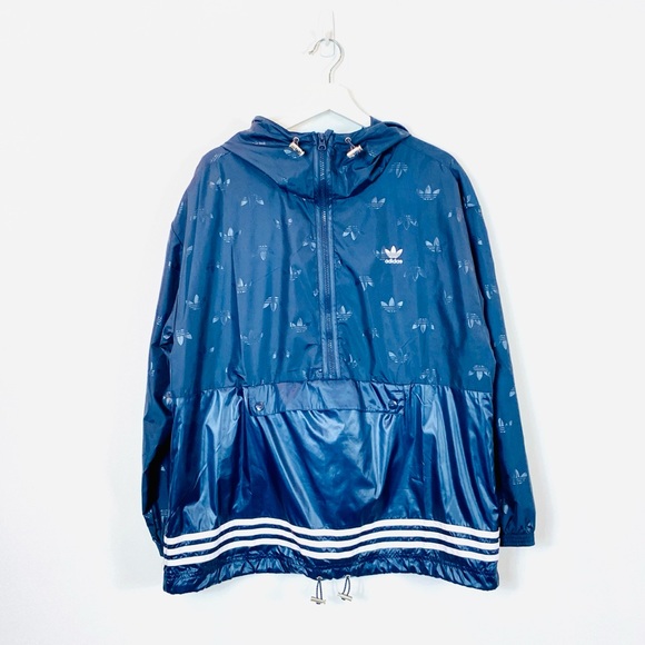 Adidas Blue Half Zip Wind Breaker Jacket - Picture 1 of 4